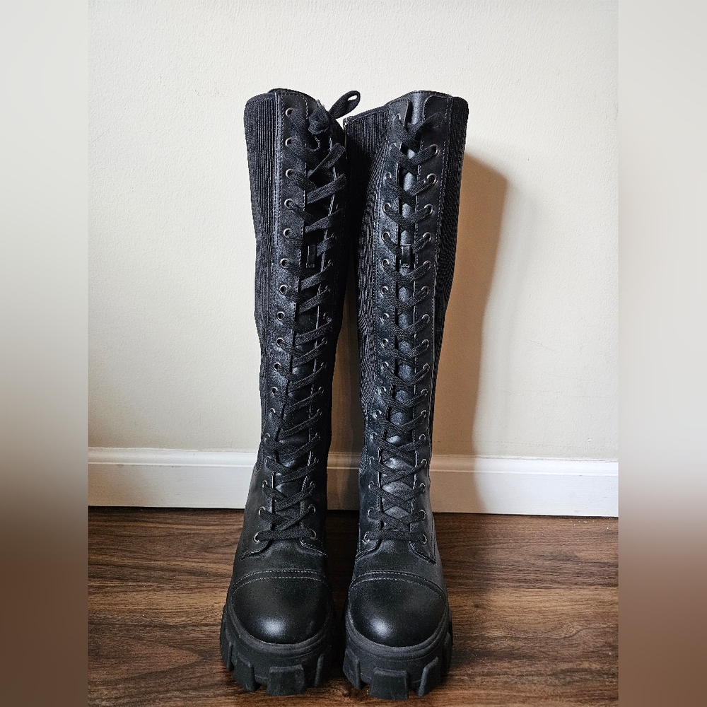 Circus by Sam Edelman Black Lace-Up Boots